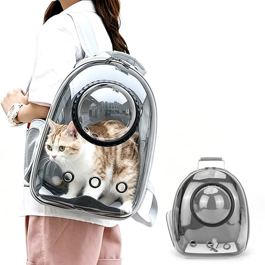 Space Capsule Pet Carrier Backpack with Clear Window - Grey