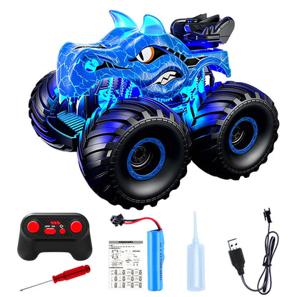 2.4G Remote Control Dinosaur Spray Off Road Truck - Blue