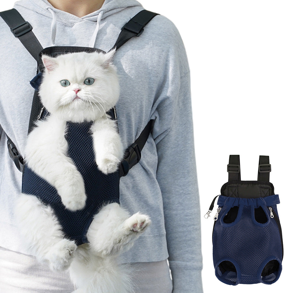 Pet Carrier Backpack for Front and Back Carrying Dogs Cats - Navy
