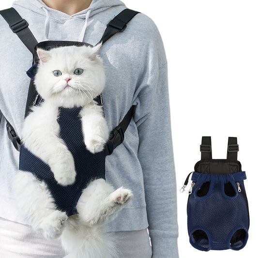 Pet Carrier Backpack for Front and Back Carrying Dogs Cats - Navy