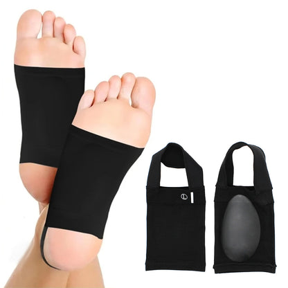 Arch Support Soft Pad Brace Sleeve Ankle Foot Wrap For Feet Flat-Black