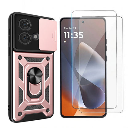 Case and Tempered Glass Screen Protector Set for Moto G86 Power - Rose Gold