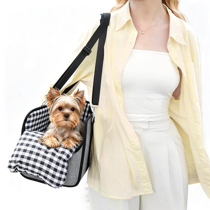 Oxford Fabric Center Console Pet Vehicle Seat Carrier- Grey