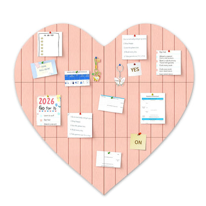 Heart Shaped Felt Photo Message Display Board - Pink