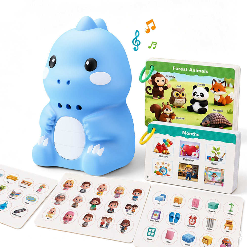 Dinosaur English Learning Touch Pen with 600 Words Cards Stickers - Blue