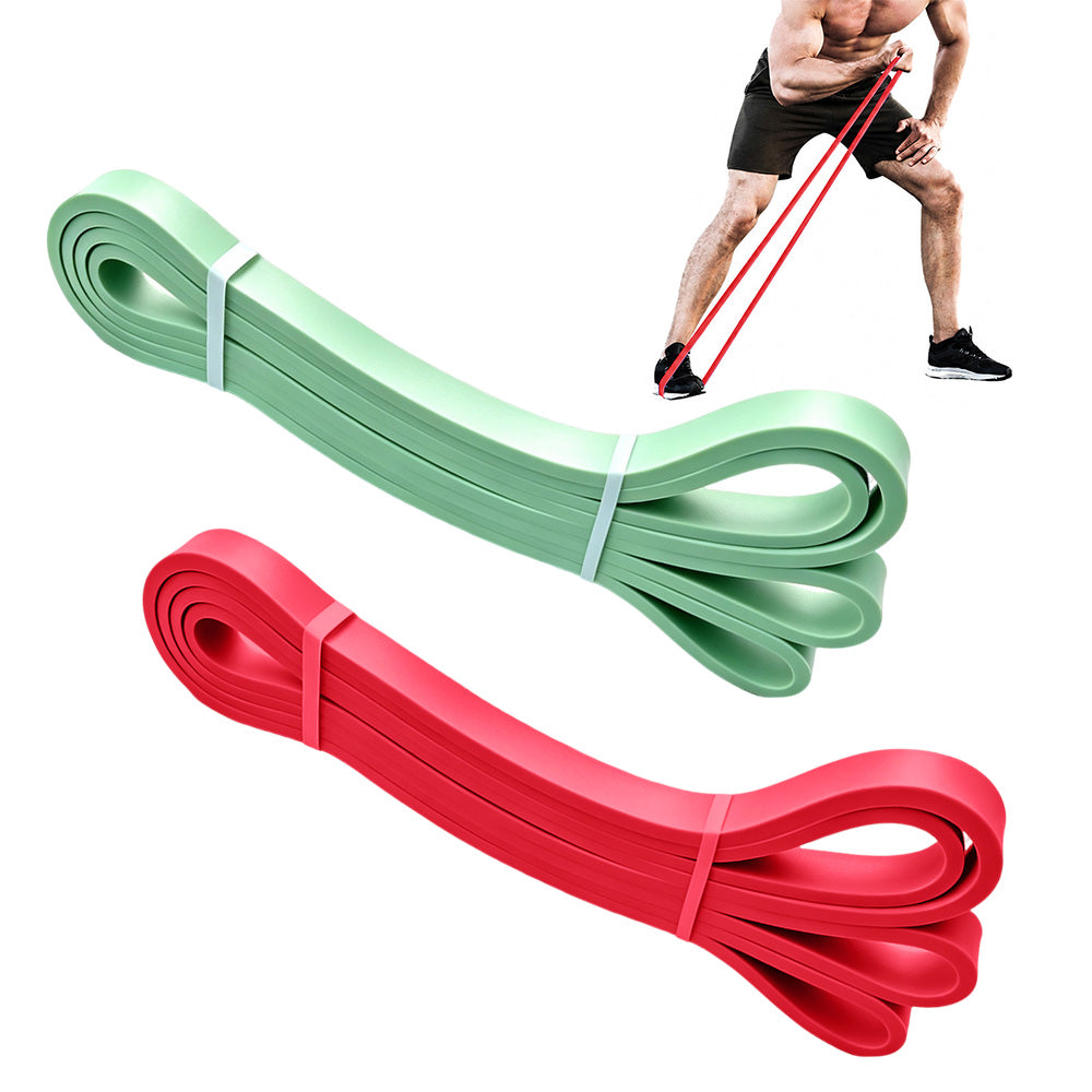 2 Pack Fitness Yoga Elastic Resistance Band -Red and Green