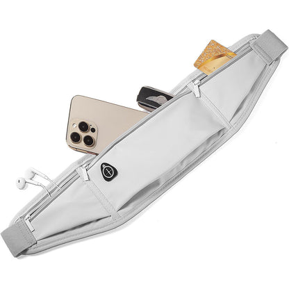 Running Belt Waist Pack Ultra Light Water Resistant Fitness Belt Waist Bag Light Gray