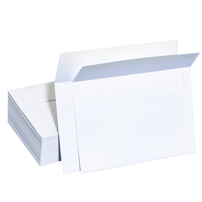 50 Pack Kraft Paper Self Adhesive Envelopes for Cards Photos - White