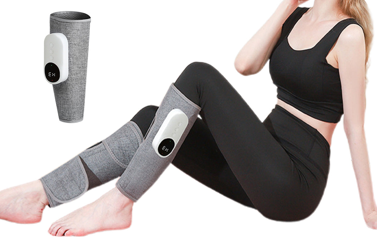 2Pcs Leg Massager Muscles Relax Heated Air Compression Foot Massage for Calf Blood Circulation-Grey