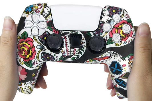 Silicone Cover for PS5 Controller Case Skin Cool Designs Extra Grip Selection-Flowers Mixed Color