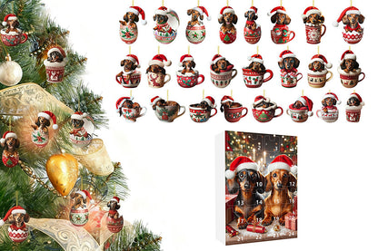 Christmas Countdown Advent Calendar Dog Holiday Collectible Hanging Ornament