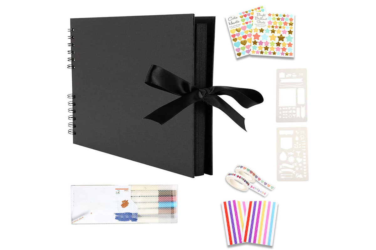 DIY Photo Album 80 Pages Black Scrapbook Set-Black