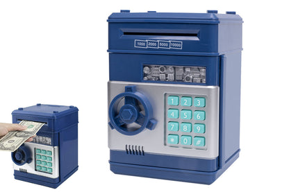Electronic ATM Piggy Bank with Password Lock Money Coin Saving Box Toys for Little Ones Gifts -Blue