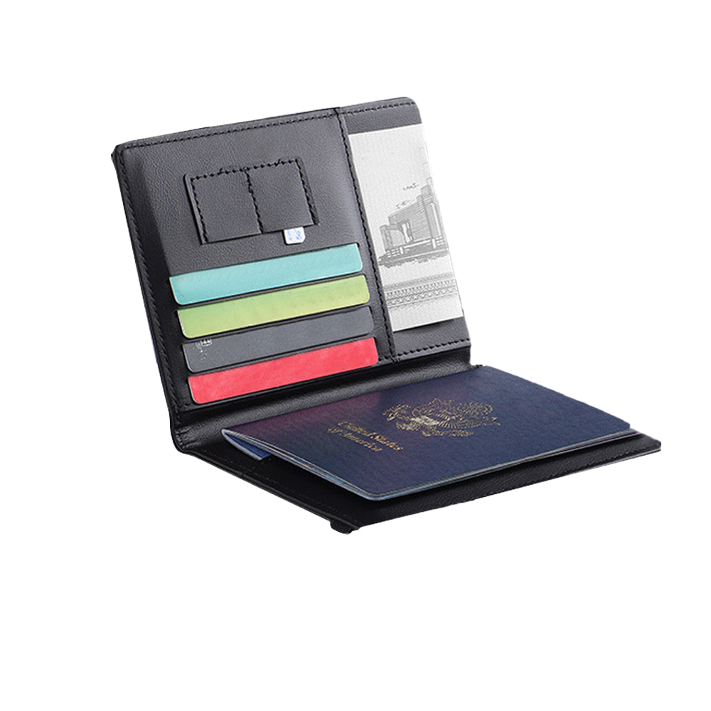 RFID Blocking Passport Holder Travel Passport Wallet Card Holder Black