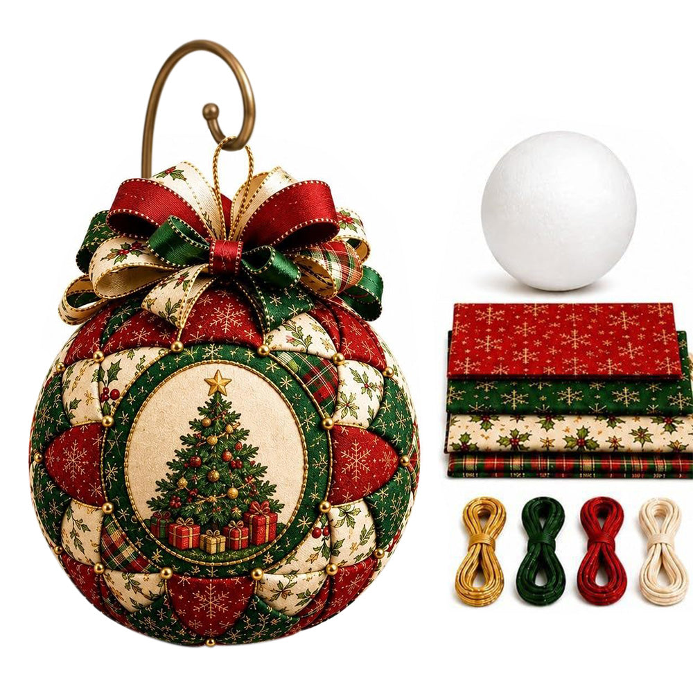 Adult Christmas Patchwork Ball DIY Ornament Craft Kit - Christmas Tree