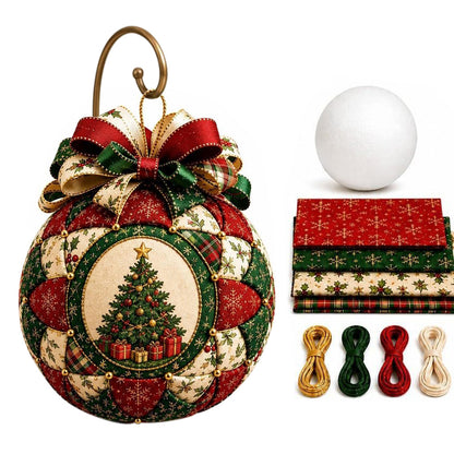 Adult Christmas Patchwork Ball DIY Ornament Craft Kit - Christmas Tree