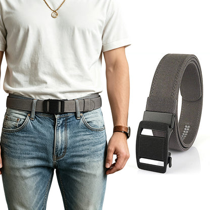Double Layer Thickened Tactical Belt with Automatic Buckle - Grey