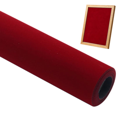 150x50cm Self Adhesive Flocking Fabric Roll for Crafts and Liners - Red