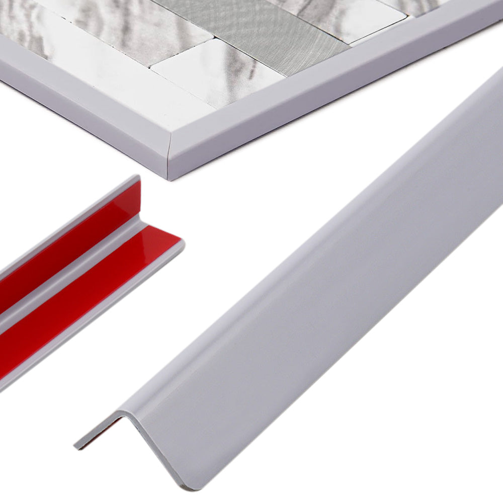 3m Flexible PVC Self Adhesive Cover Strip for 90 Degree Wall Corners - Grey