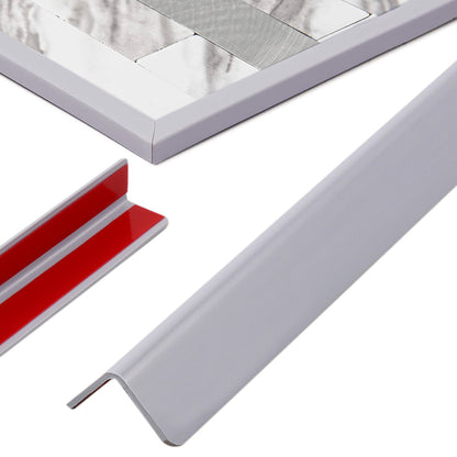 3m Flexible PVC Self Adhesive Cover Strip for 90 Degree Wall Corners - Grey