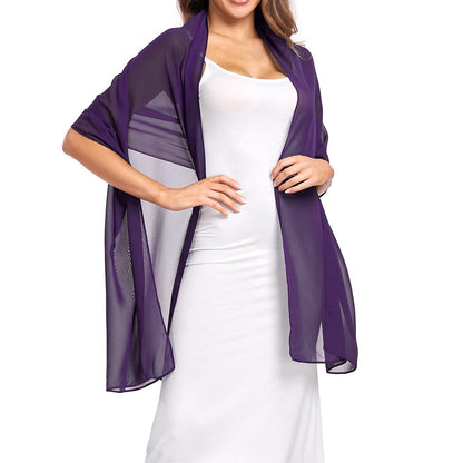 Chiffon Evening Dress Shawl for Weddings Parties - Purple