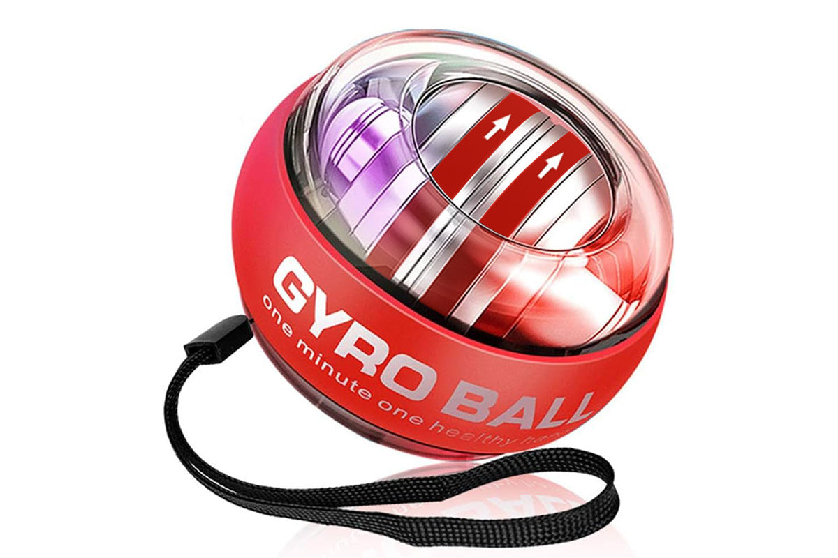 6 Color LED Gyroscope Wrist Exercise Ball Strength Trainer Muscle Training-Red