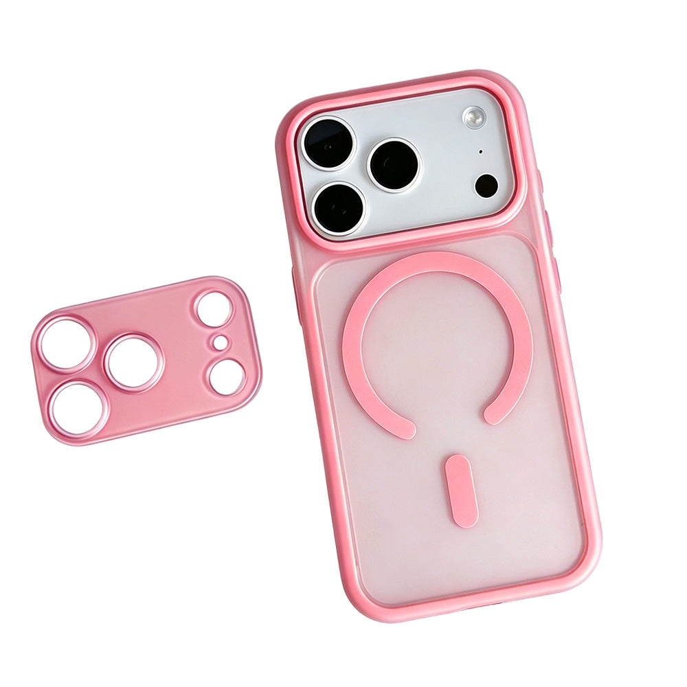 Frosted Easy Attached Camera Protection Case for iPhone 18 Pro Max - Pink