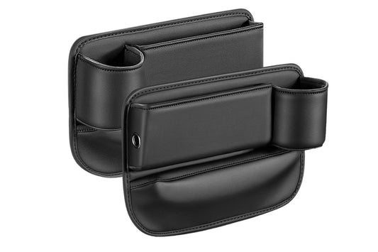 2Pcs Auto Seat Gap Filler Organizer Seat Gap Storage Box with Cup Holders for Phone