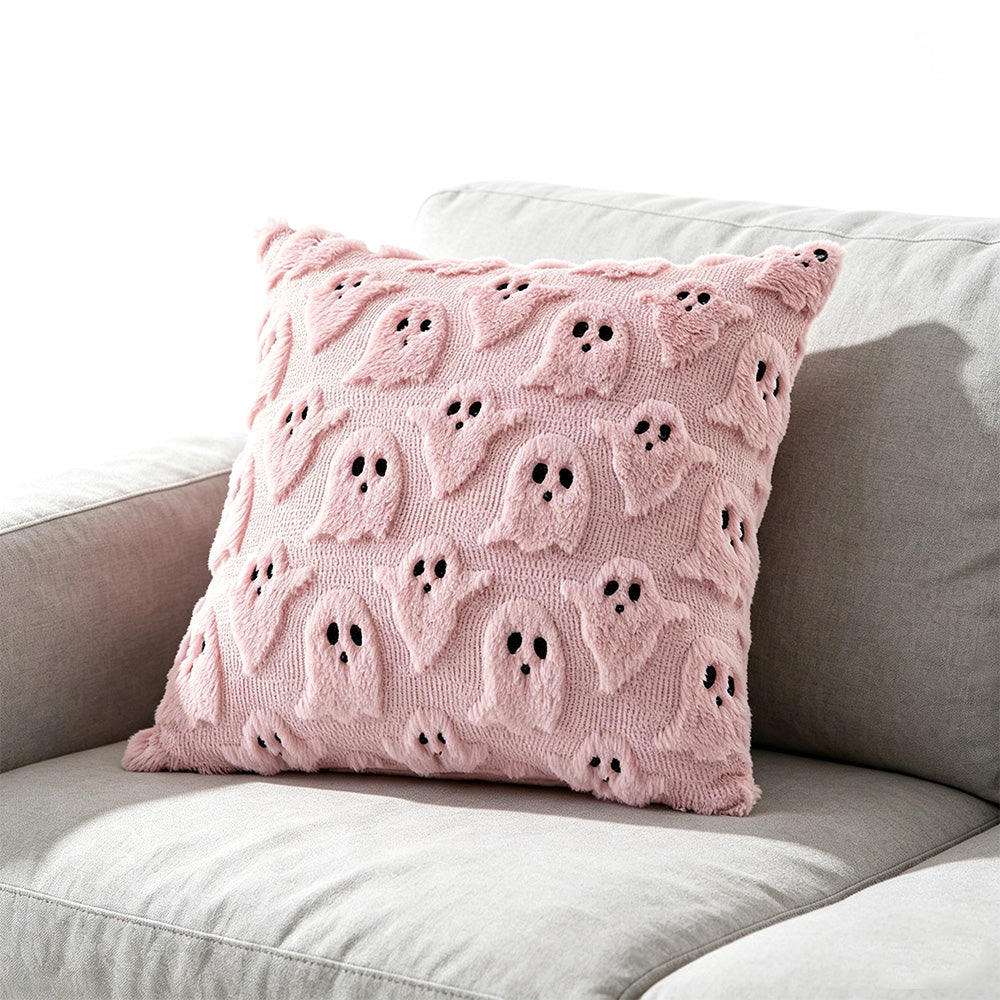 Cute Halloween Ghost Pillow Cover for Living Room - Pink