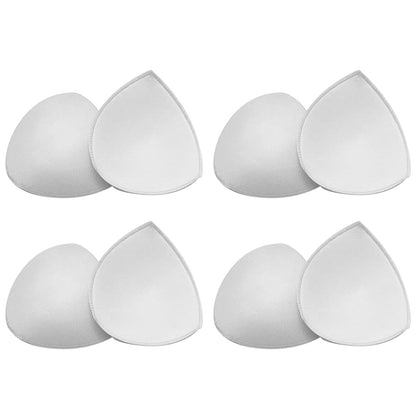4 Pairs Triangle Replacement Foam Bra Pad Inserts - White
