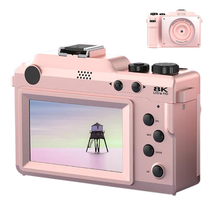8K Digital Camera 18X Zoom Dual Lens Camera-Pink