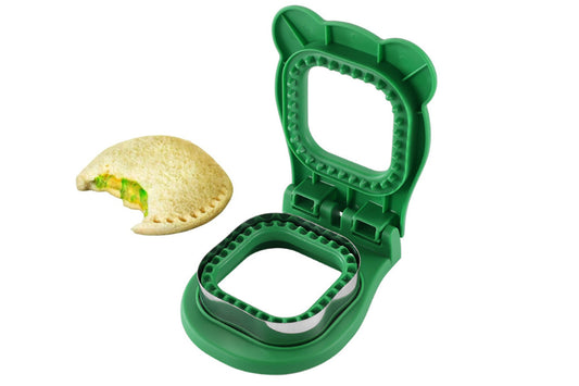 Sandwich Cutter and Sealer Stainless Steel Pocket Sandwich Maker Toastie Maker-Green