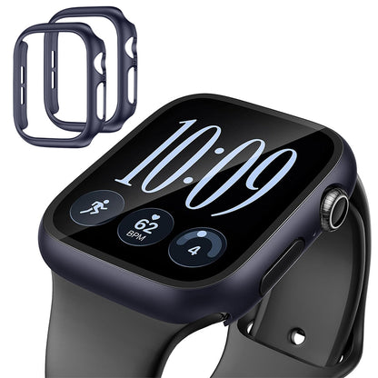 2 Piece Case and Screen Protector Set for Apple Watch Series 12 - Dark Blue