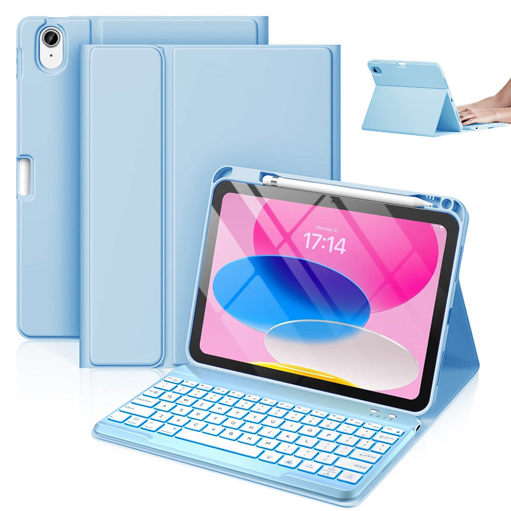 Detachable Backlit Keyboard Case for iPad 10.2 10.5 Inch - Blue