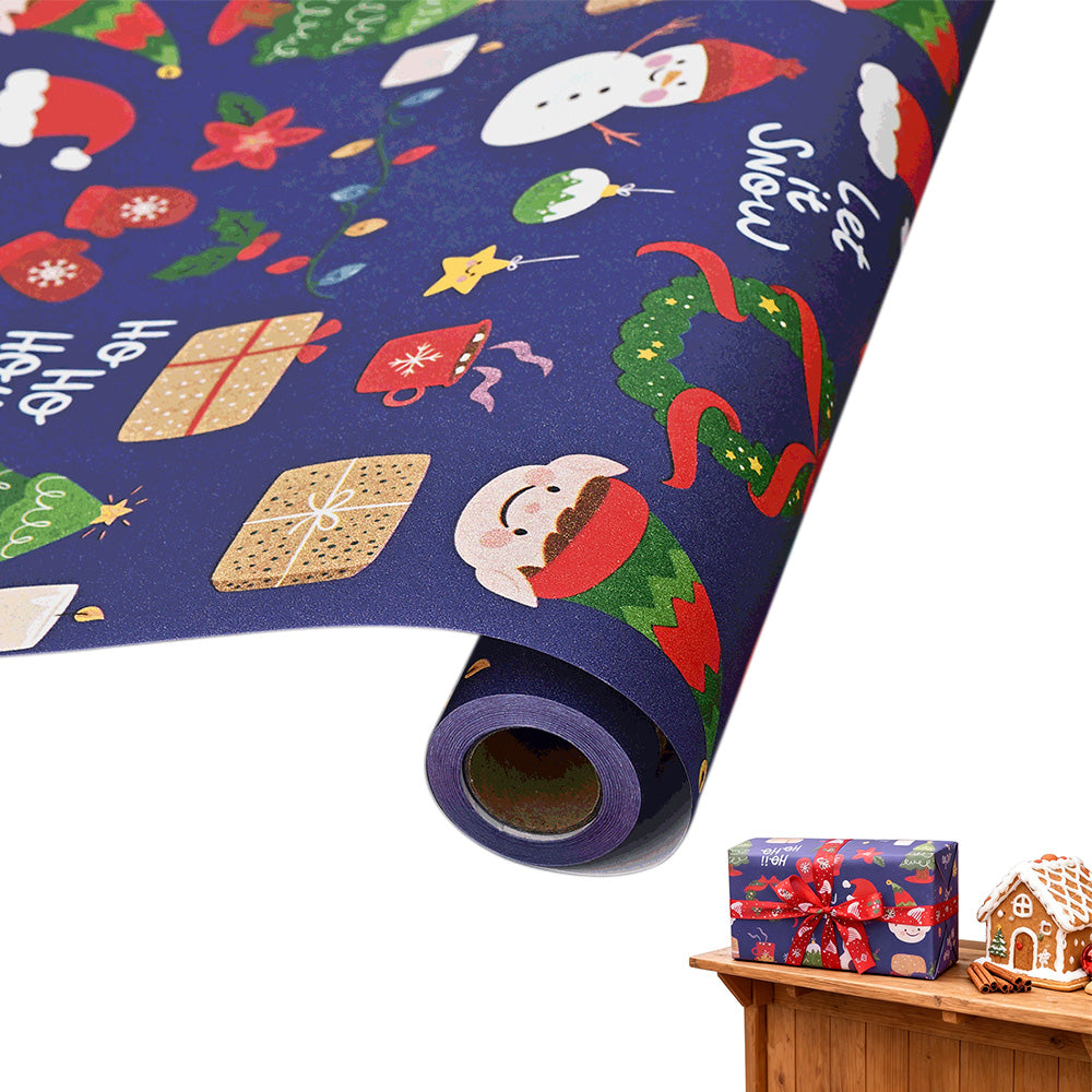 Christmas Wrapping Paper for Gift Wrap - Blue