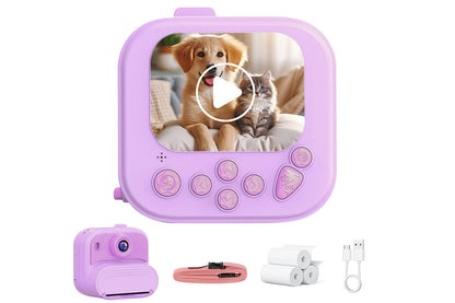 boy and girls DIY Instant Print Camera with 48MP Photo Printer-Purple
