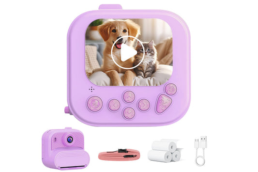 boy and girls DIY Instant Print Camera with 48MP Photo Printer-Purple