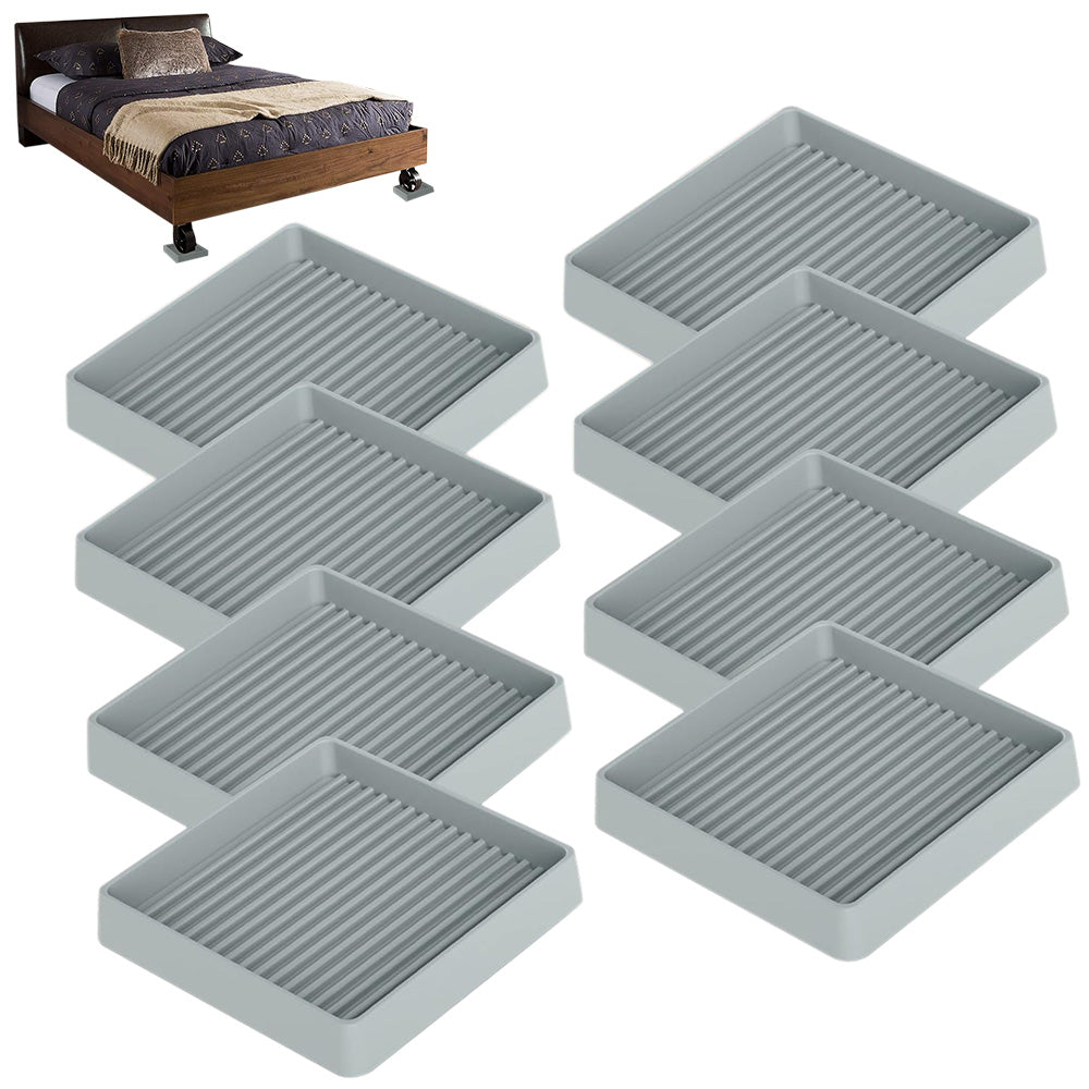 8 Piece Rubber Furniture Leg Floor Protectors - Grey