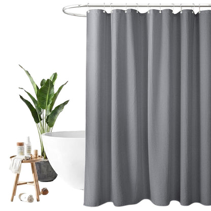 Waffle Weave Water Resistant Shower Curtain - Grey