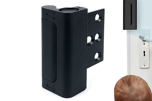 Heavy Duty Home Security Defender Door Lock Reinforcement Protection Latch-Black