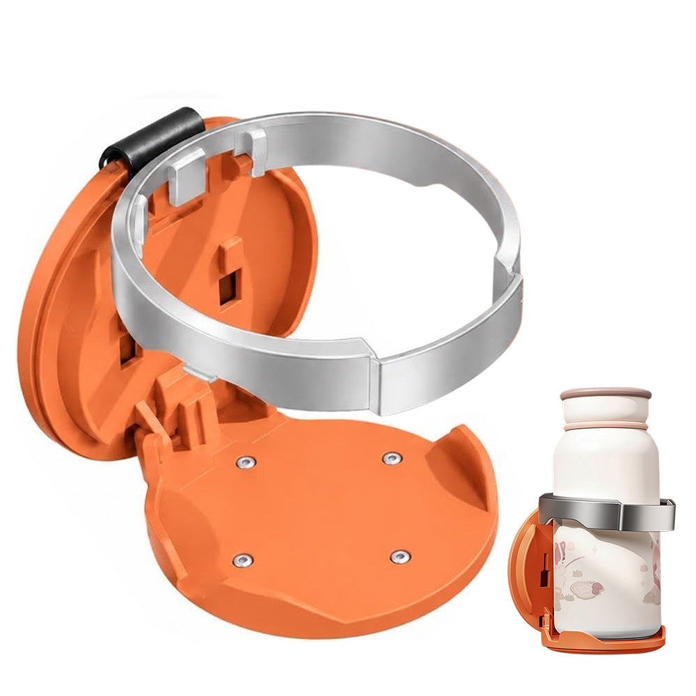 Adjustable Folding Car Door Cup Holder Clip-On Drink Organizer - Orange