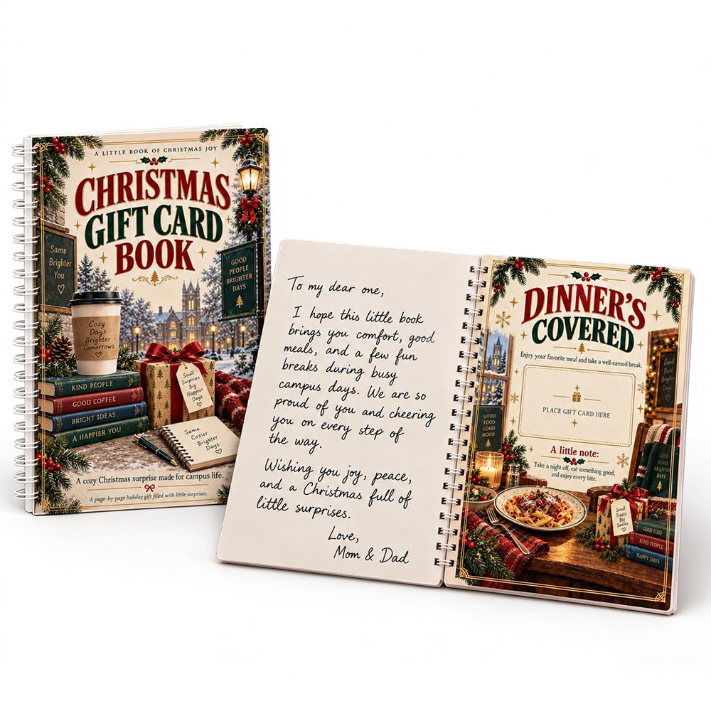 DIY Christmas Gift Card Book with Spiral Binding and Handwritten Notes - Style3