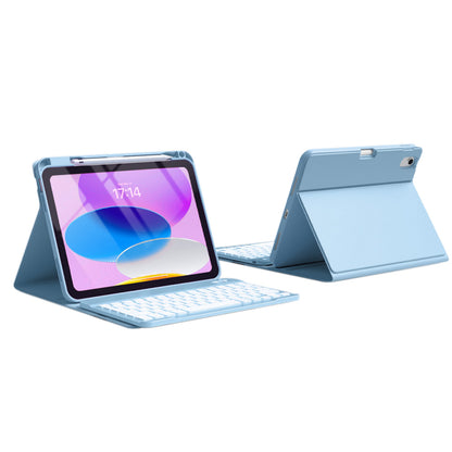 Bluetooth Keyboard Case for iPad 11th 10th Gen A16 Backlit Cover-Blue