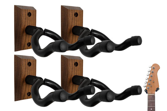 4Pcs Black Walnut U Shaped Wall Hanger for Guitar Banjo Bass