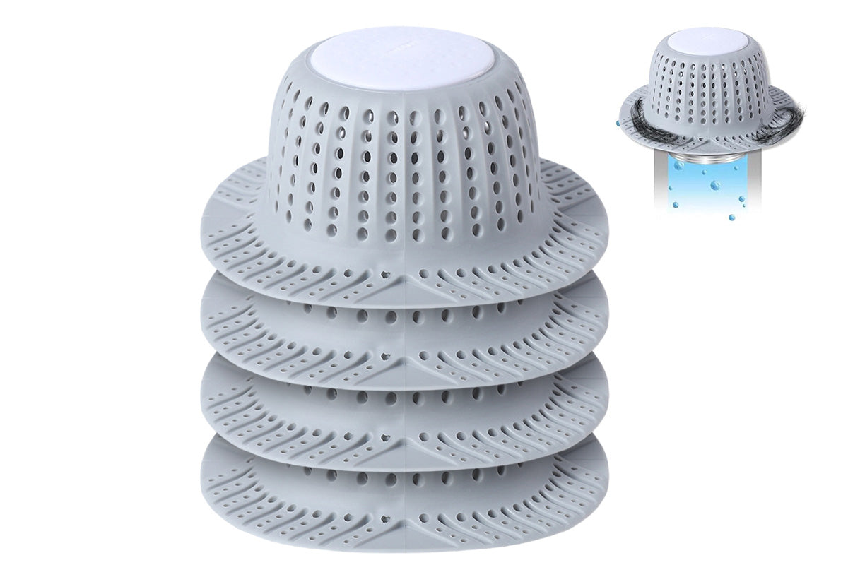 4Pcs Bathtub Drain Hair Catcher Silicone Shower Hair Catcher for Pop Up and Regular Drains