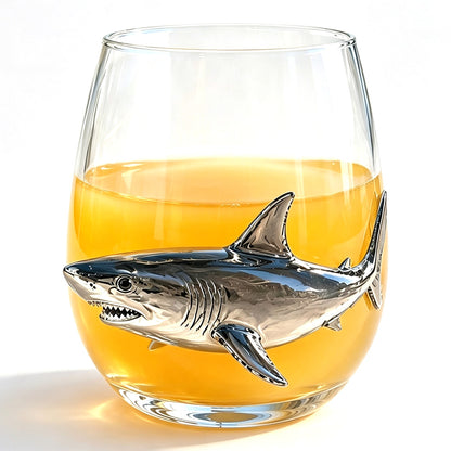 Handcrafted Marine Animal Glass Cup for Bar Home-Shark