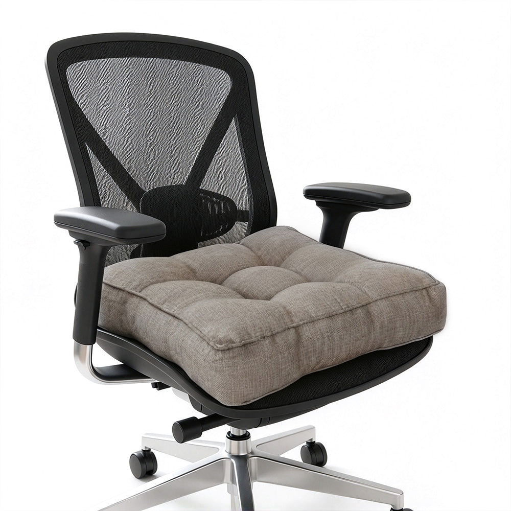 Thickened PP Cotton Padded Chair Seat Cushion with Rolled Edge - Grey
