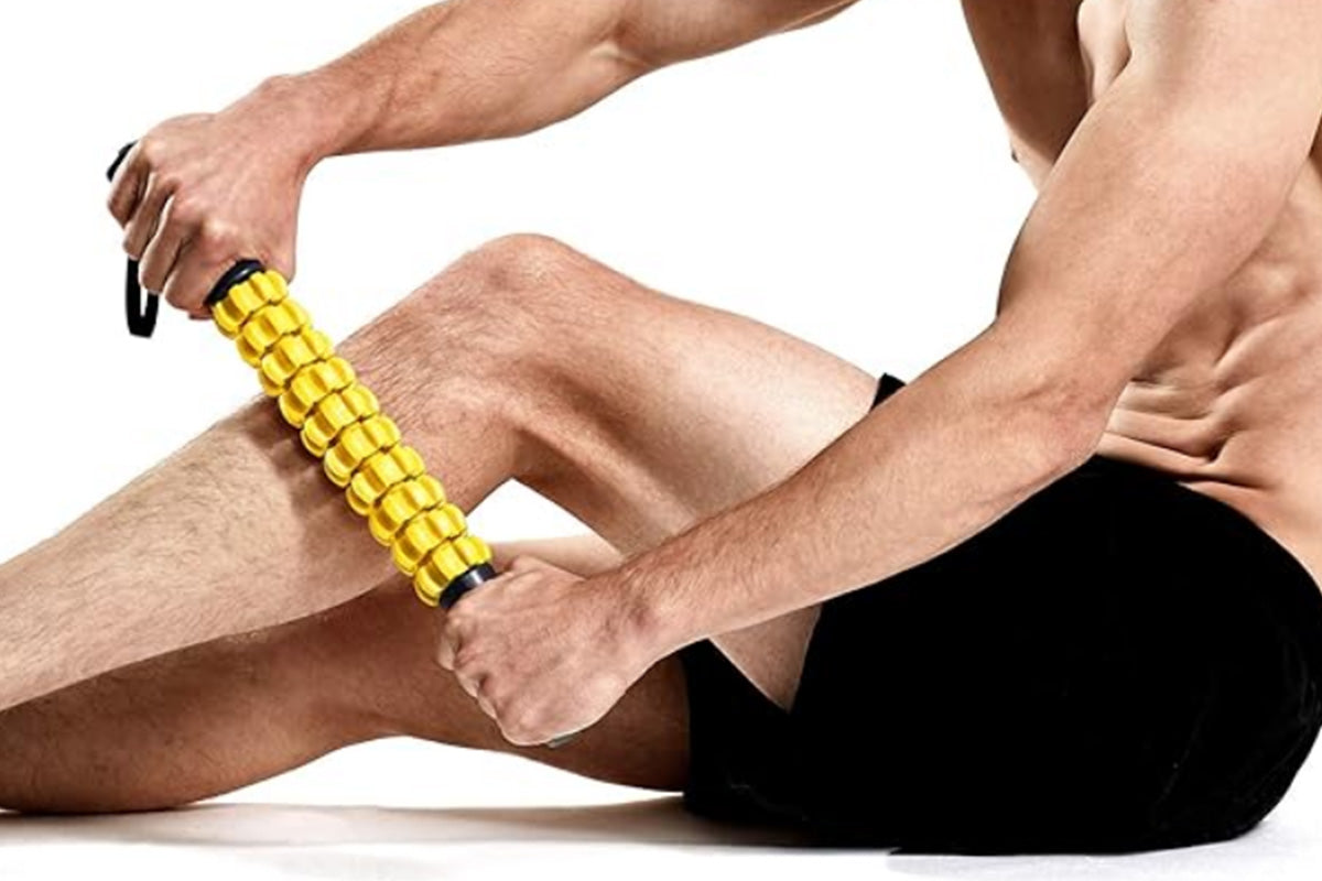 Muscle Roller Massage Stick for Athletes 44cm Body Massager Recovery Tool-Yellow