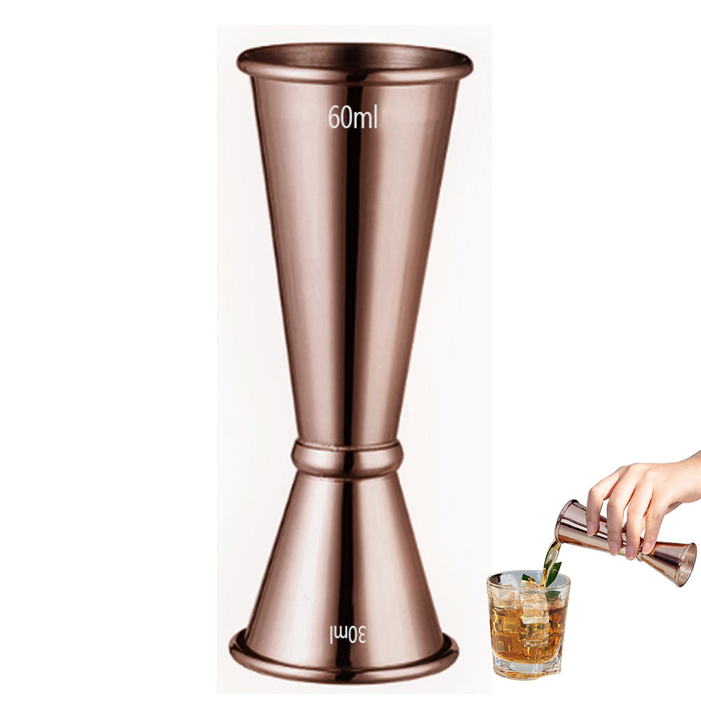 Stainless Steel Double Jigger Cocktail Bar Measuring Cup - Rose Gold