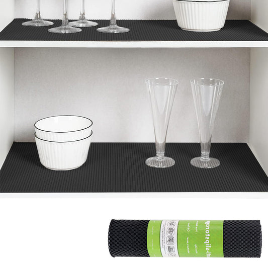 Non-Adhesive Drawer and Shelf Liner for Cabinet Wardrobe -Black